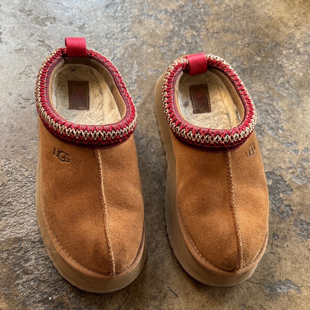 UGG Brown Sheepskin Taz ll, Tasman Ugg Platform Shoes, Slip On